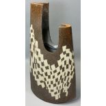 Paul Brown (1921- 2000), a large stoneware abstract vase, with brown and white checkerboard