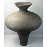 Diane Cross (British contemporary), an exceptionally large grey vase of baluster form, with flared