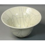 Christine-Ann Richards (b.1949), a crackle glazed bowl with flared rim, diameter 14cm, height 8.