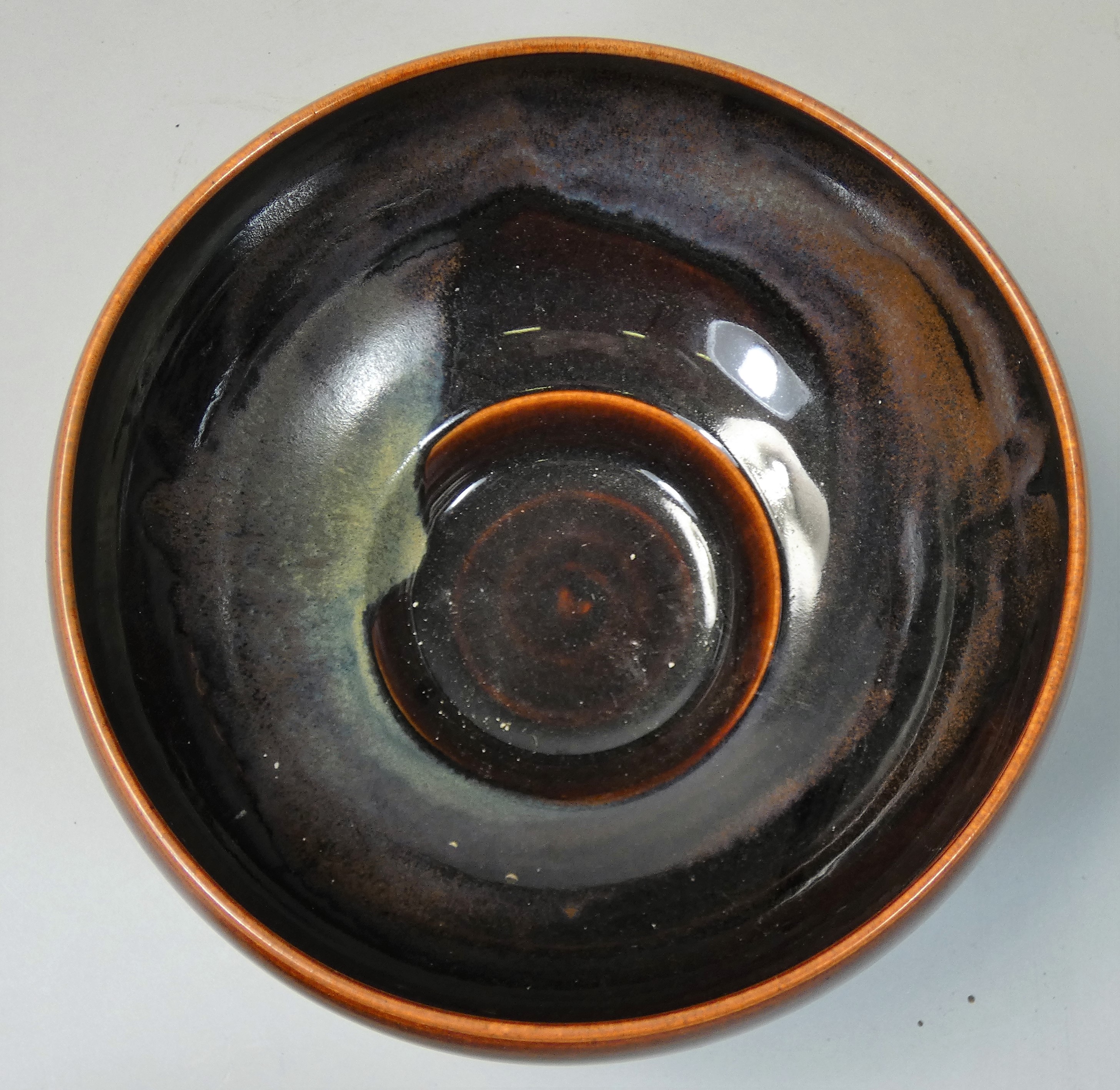 Chris Carter (b.1945), a porcelain brown glazed bowl, no makers mark, diameter 20.5cm. - Image 2 of 3