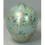 Peter Layton (b.1937), a free blown iridescent vessel, signed and etched 1984, height 15cm.