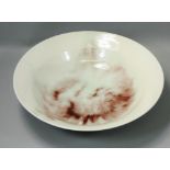 Christine-Ann Richards (b.1949), a large porcelain bowl with flared rim, diameter 32cm.