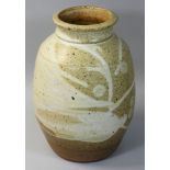 Mick Casson (1925 - 2003), a stoneware vase, with oatmeal glaze, c.1980, height 25cm.