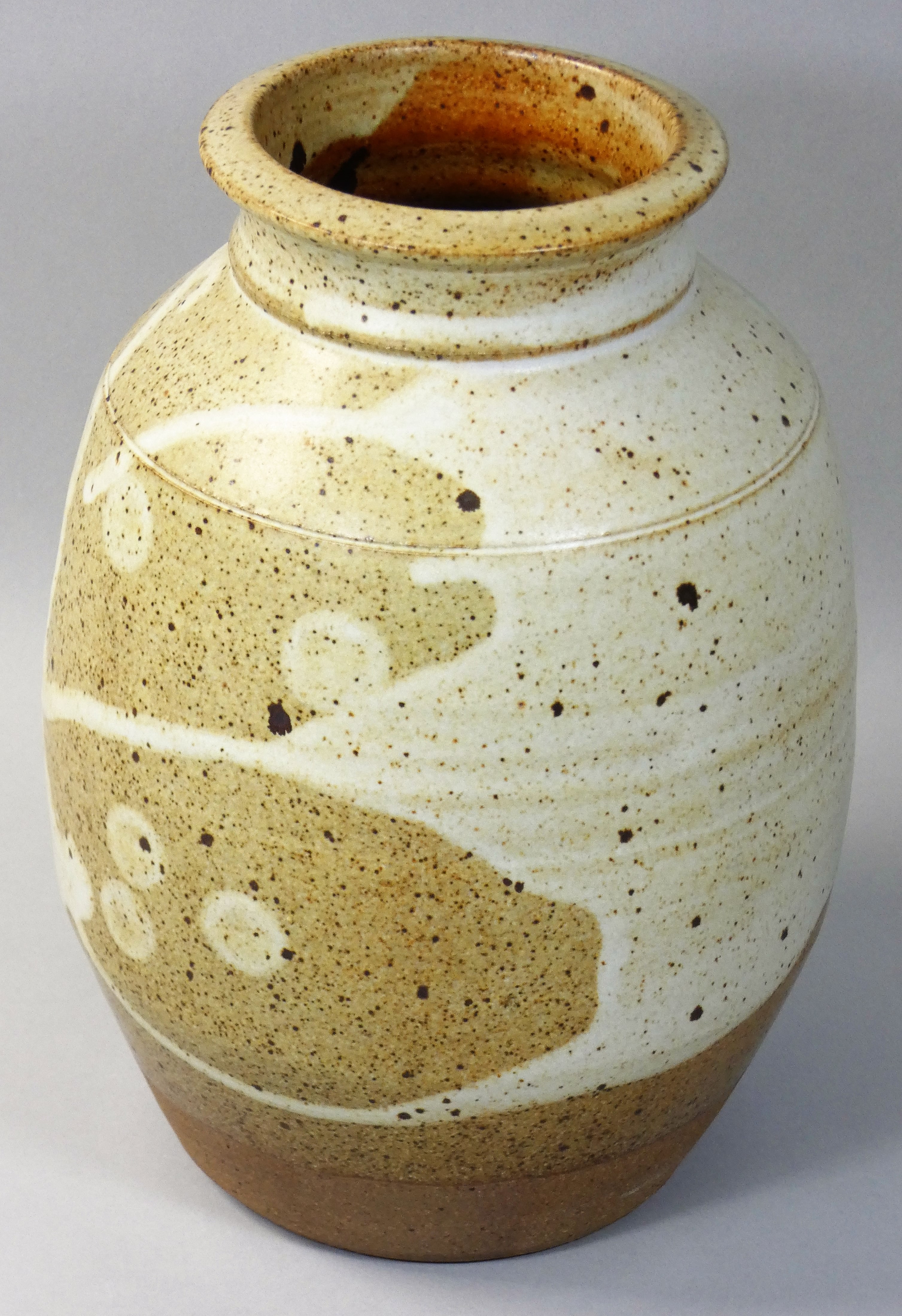 Mick Casson (1925 - 2003), a stoneware vase, with oatmeal glaze, c.1980, height 25cm. - Image 2 of 3