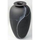 Deborah Fladgate (b.1957), a contemporary vase with flattened flared rim, etched makers name to