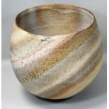 Colin Pearson (1923 - 2007), a large stoneware bowl of ovoid form, trailing spiral glazed