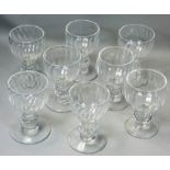 Deborah Fladgate (b.1957), a set of eight wine glasses with knopped stems, each incised and numbered