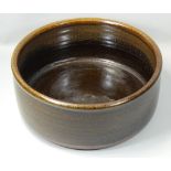 Peter Dick (1936 - 2012), a large stoneware cylindrical bowl, impressed mark to the base, diameter