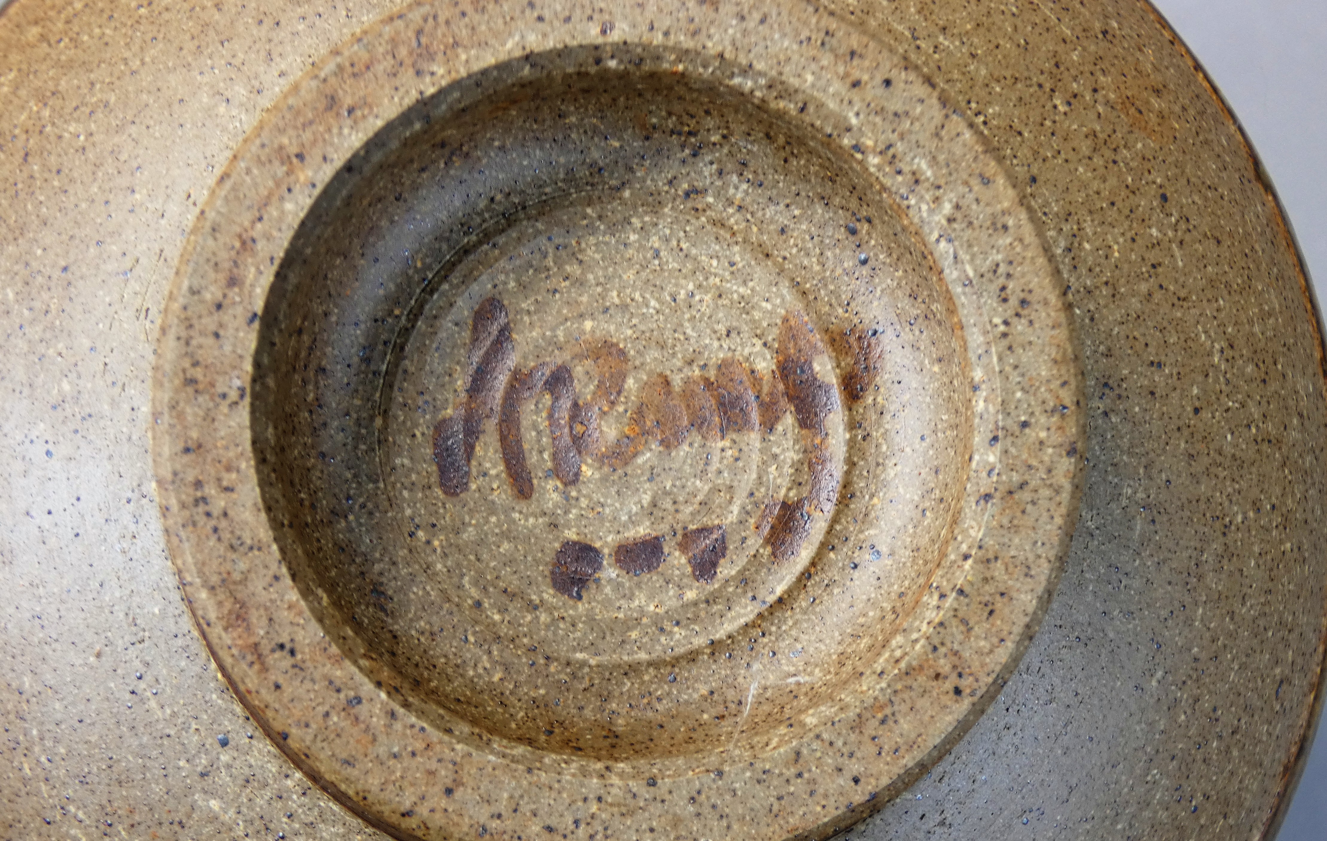 Mick Arnup, a stoneware bowl with spiral design, signature to base, diameter 21cm. - Image 4 of 4