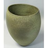 Ruth King (b.1955), a tall stoneware vase of ellipsoid form, initialled base, height 17cm.