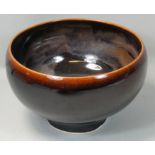 Chris Carter (b.1945), a porcelain brown glazed bowl, no makers mark, diameter 20.5cm.