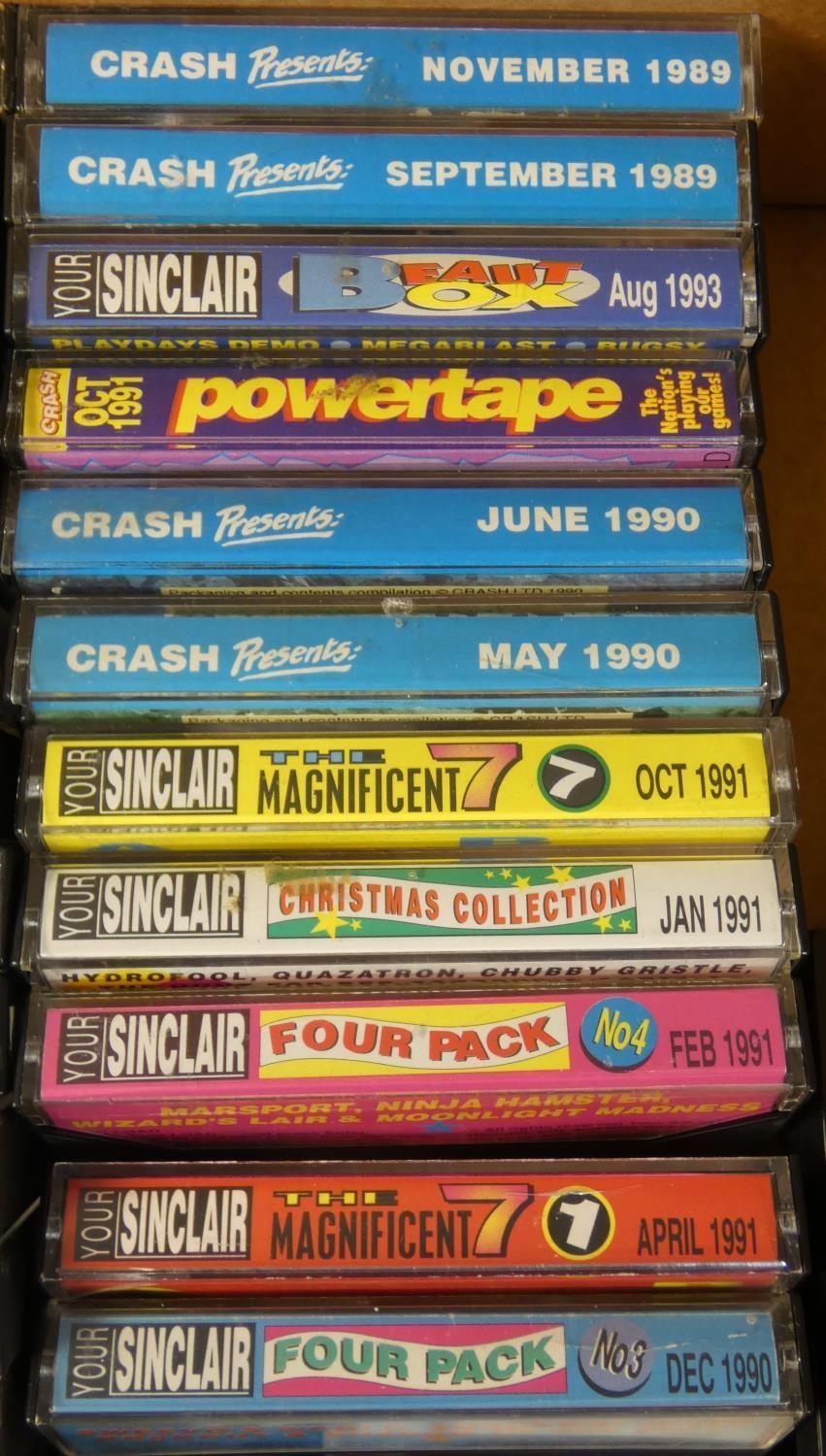 Approximately eighty ZX Spectrum magazine cover cassette tape games in small cases, with full - Image 5 of 6