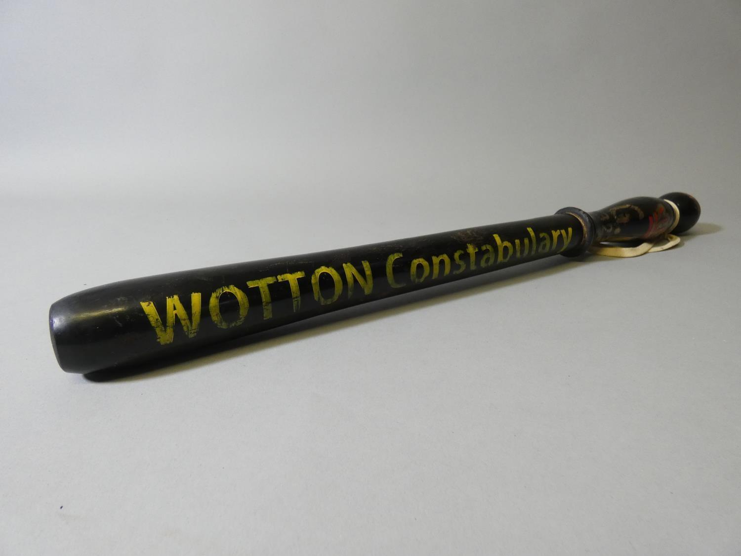 A Wotton Constabulary police batton, marked 'G.R. 3232', length 51cm.
