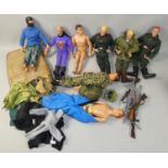A collection of Action Men and similar figurines, to include army officers and a quantity of