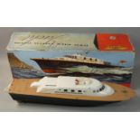 An original and boxed battery operated model of a Vosper 100ft Express Turbine Yacht, by Victory