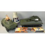 Action Man - a boxed ?Scorpion Tank? by Palitoy, another tank by Irwin, a boxed Action Kite Cerf-