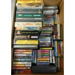 Approximately seventy ZX Spectrum cassette tape games and magazine cover tapes in large cases,