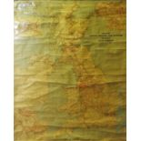 A 1939 linen backed wall map of LMS rail network, 122 x 102 cm.
