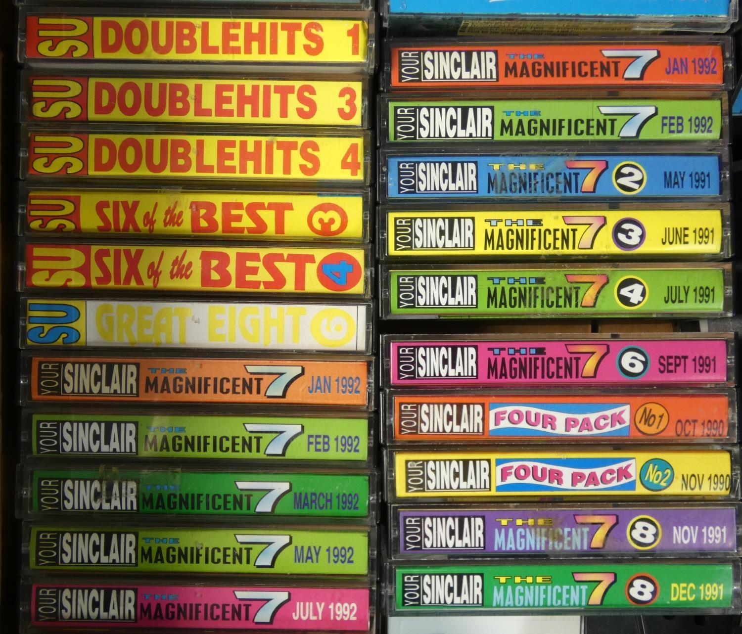 Approximately eighty ZX Spectrum magazine cover cassette tape games in small cases, with full - Image 3 of 6