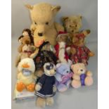 A collection of vintage teddy bears, to include The Bearington Collection 'Willie B. Jolly' and '