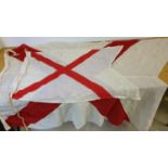 Two St Patrick's Saltire flags, length 175 and 90 cm, (2).