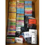 Approximately eighty ZX Spectrum magazine cover cassette tape games in small cases, with full