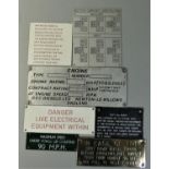 7 Diesel locomotive data/maintenance/driving instruction plates.