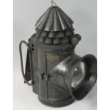 A Hiatt & Co. Birmingham railway oil lamp/lantern, height 20cm.