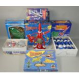Six boxed Thunderbirds games, to include 5 Shaped Jigsaws, 10 Crackers, Matchbox Electronic