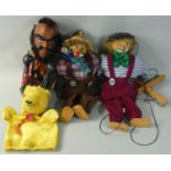 A group of four puppets to include Mr. T (Lawrence Tureaud) boxing hand puppet by Rojus, lion hand