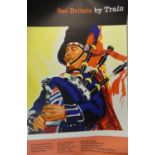 A 1950's B.T.C publicity poster 'See Britain through trains-Bagpiper', 75 x 51 cm.