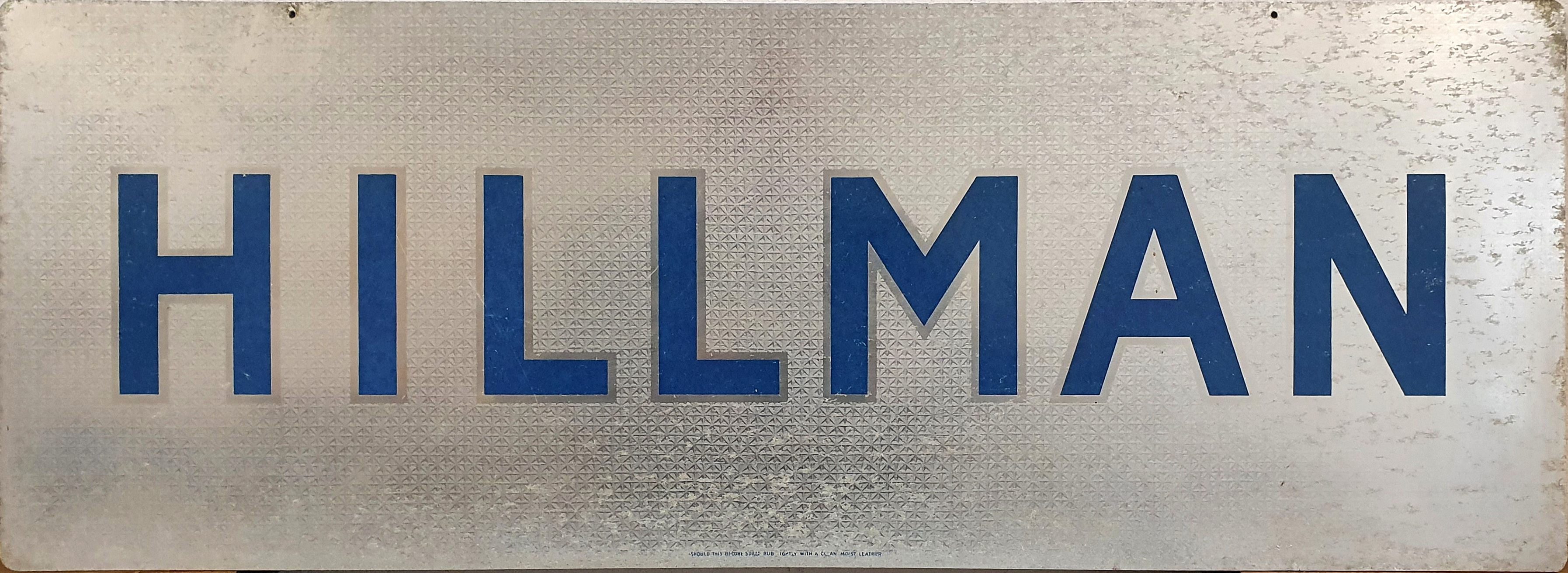 A double sided tin Hillman sign, 84 x 31 cm. - Image 2 of 2