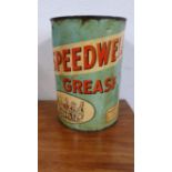 A Speedwell Grease can, 7 lbs, no lid.