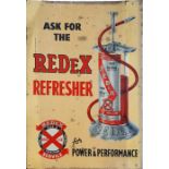 A single sided tin Redox Refresher sign, 64 x 44 cm.