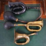 A Rotax black vintage horn and two other horns (3).