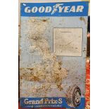 A Good Year Grand Prix S tyre tin map, 97 x 61 cm.