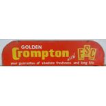A single sided tin Golden Compton sign, 15 x 63 cm.