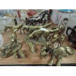 A collection of brass figures