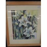 A watercolour, C Weigh, lilies