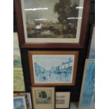 Four prints, including Constable and Tom Dodson , the latter being signed and blind stamped