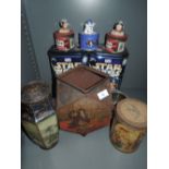 A selection of collectable transfer printed tins