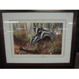 A print , after Dorothee Burton Hyde, badgers