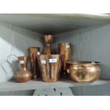 A selection of copper wares
