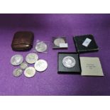 A selection of collection coins and currency