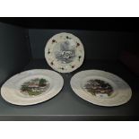 Three early 20th Century side plates, hunting theme