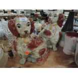 A pair of reproduction Staffordshire dogs