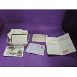 A selection of antique correspondence letters, certificates and receipts