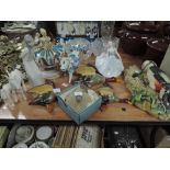 A selection of decorative figurines etc including Royal Doulton Pirouette , Matt white Beswick