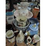 An assortment of ceramics including Character jugs