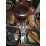 A souvenir Dutch clog , Urn , brassware, commemorative WWI medal etc